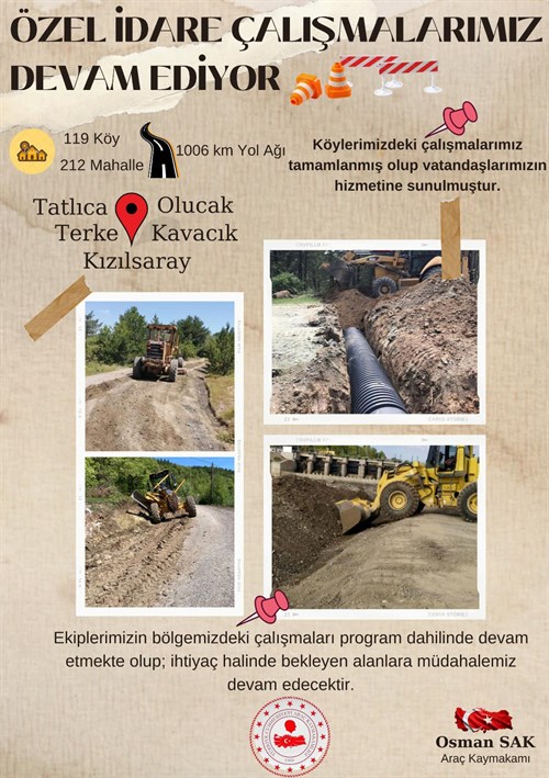 ÖZEL İDARE ÇALIŞMALARIMIZ DEVAM EDİYOR